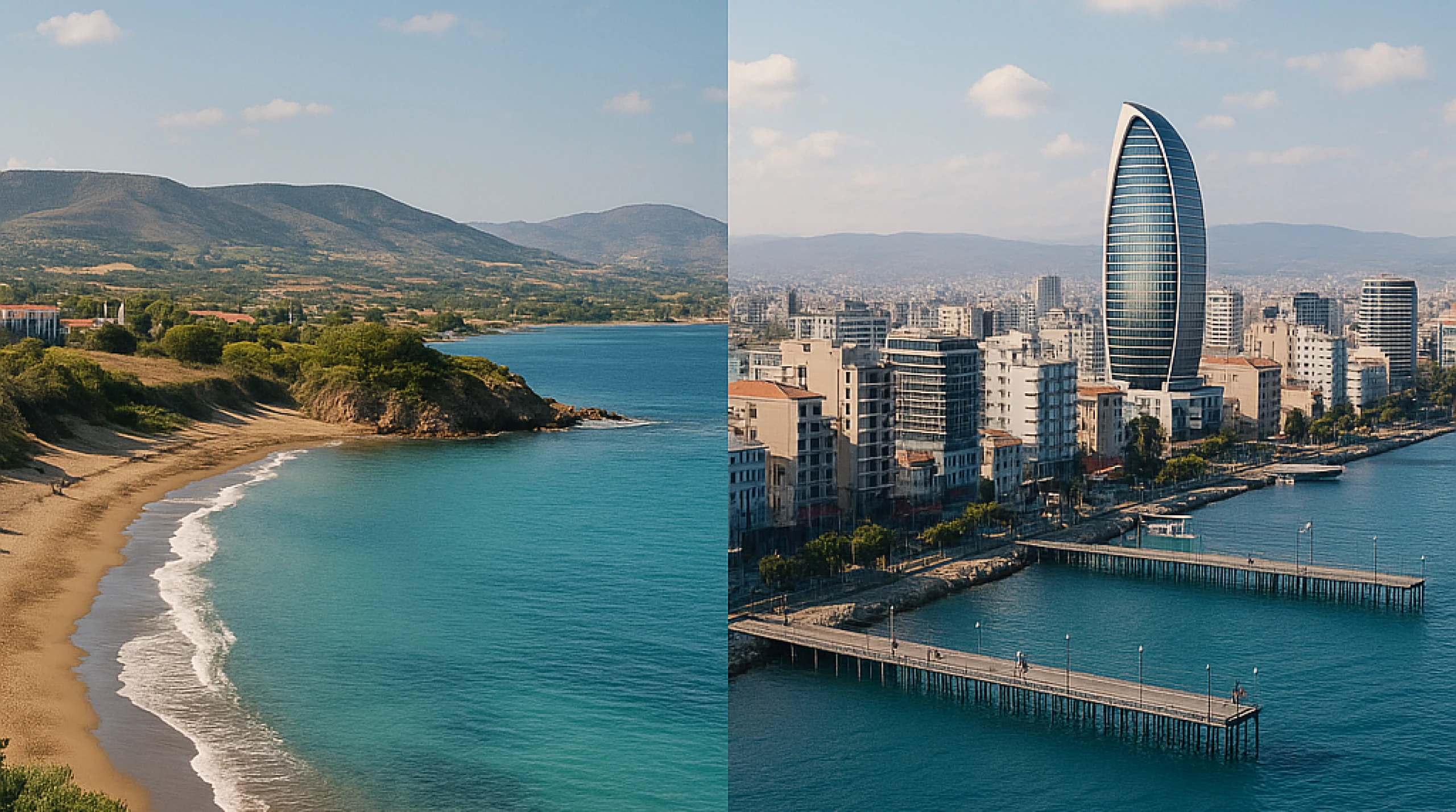 Paphos vs Limassol: A Visual Comparison for Real Estate Investment A comparison of Paphos and Limassol, highlighting their unique lifestyles and investment opportunities.